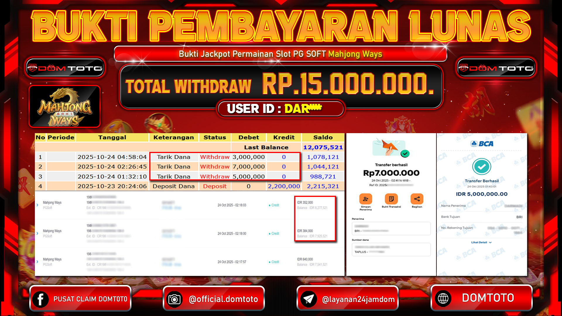JACKPOT Slot Mahjong Ways  PG Soft 24 OKTOBER 2025